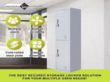 2-Door Vertical Locker for Office Gym Shed School Home Storage V63-832441