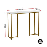 Artiss Console Table Marble Effect White&Gold FUR-Z-IND-DESK-MB-GD