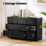Artiss 7 Chest of Drawers Dresser Table Black FUR-U-CDR-03-BK-AB