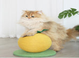 Yellow Pineapple And Green Base Fun Fruit Shaped Sisal Cat Scratcher Ball - Durable Scratching Toy V888-ELOSUNG27126