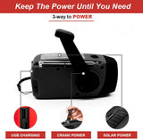 Emergency Handheld Radio AM/FM with 2000mAh Battery LED Flashlight Lanyard for Home Outdoor Camping V1258-DP02-BOL-469