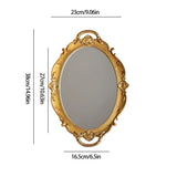 Decorative Tray - Oval Wall Hanging Mirror, Mirror Tray For Bathroom Vanity, Dessert & Coffee Table, V1366-AZ2-W-12456