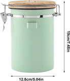 Green Coffee Container with CO2 Valve 1.8L Airtight Storage Jar V1188-MAG101-05704-2