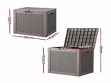 Gardeon Outdoor Storage Box 118L Container Lockable Garden Toy Tool Rattan-Texture Brown OSB-RAT-118L-BR