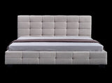 Linen Fabric Queen Deluxe Bed Frame Beige V63-802187
