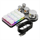 Custom Macro Keyboard 12 Keys 4 Knobs Mini USB Mechanical Keyboard Programming Macro Gaming Keypad V1369-AZ3-W-11782