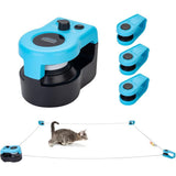 Interactive Electric Cat Teaser Toy with Remote Control, Feather Attachment, and Simulated Mouse V1341-ZY-2WBJPBNC-BLUE