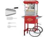 Popcorn Popper Machine with Cart Popcorn Maker 850W 8 Oz 48 Cups Red V952-CSBMHJ8OZ850W171EV3