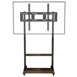 Adjustable Rolling TV Stand for 40 to 100 Inch Screens with Shelves V767-U-Z1813-86