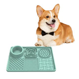 Multi-Functional Slow Feeder Mat for Dogs- Anti-Slip Lick Pad with Multiple Textures Rectangle 2PCS V888-ELOSUNG10441
