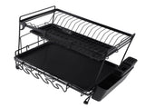 Dish Drying Rack 2 Layer Foldable Versatile Convenient Storage Dish Drainer Rack with Utensil Holder V1294-YM0710-3118230398711