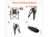 Folding Camping Chair, 3 Reclining Positions, Outdoor High Back Camping Chair, 260lbs Weight V952-PTTYGBTYRDXHFQV64002V0