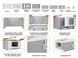 Large Hooded Cat Litter Box with Enclosed Top V767-P-ZM123