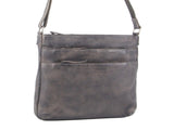Milleni Ladies Nappa Leather Zip Closure Cross Body Bag Travel - Slate V563-NL2439-SLATE