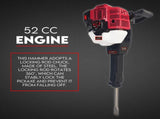2 Stroke Petrol Demolition Jackhammer Concrete Tile Breaker 52cc Jack Hammer V379-JAKHAMER052001