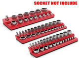 6PCS 1/4" 3/8" 1/2" 143 Slot Magnetic Socket Organizer Storage Holder Trays Set V1097-TTJ-0016