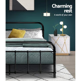 Artiss Bed Frame Metal Frames LEO - Double MBED-C-LEO-D-BK