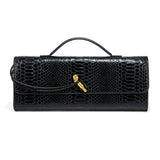 Black Elegant PU Leather Clutch Bag with Snake Print Design - Multi-color Options V888-ELOSUNG15628