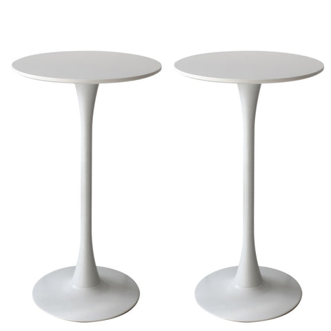 Levede 2x Round Bar Table Pub Tables White CH1103-2-WH