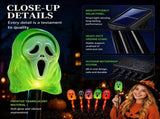 Halloween Solar Ground Stake Lights, 5-Pack Screaming Ghost Face Pathway Lights, IP65 Waterproof V1341-ZY-SFST98VL-2SETS-COLORFULTUBE