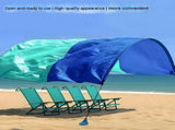 3x3m Blue Portable Wind-Powered Tent Sunshade Canopy Shelter with Sand Anchors for Family V888-ELOSUNG56749