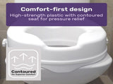 EQUIPMED Raised Over Toilet Seat, 10cm Riser, 125kg Capacity, Raiser with Lid, White V219-HELSBSEQTS7A