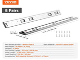 6 Pairs of 558.8mm Drawer Slides Side Mount Rails, Heavy Duty Full Extension Steel Track, Soft-Close V952-CZCJCTDG100LF91G5V0