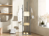 Levede Coat Rack Clothes Stand 8 Hook Organizer Black DH1050-BK