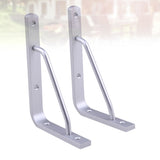 Worgeous 2 PCS Heavy Duty Shelf Brackets Thickened Silver Shelf Support Bracket Aluminium Alloy V1189-LWWAL-20260327-03286