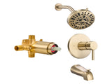 Tub and Shower Faucet Set, Complete with 127 mm Rainfall Shower Head and Bathtub Spout, 8-Setting V952-YGHLLTZHHWHWLKQ5W001V0
