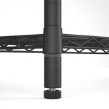 Modular Wire Storage 150x35cm Steel Shelving Black With Fixed Legs For Garage Warehouse Or Kitchen V63-841381