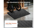 Rubber Threshold 4" Rise Threshold Ramp Doorway, 3 Channels Cord Cover Rubber Solid Threshold V952-WFSLYP24X42X4950BV0