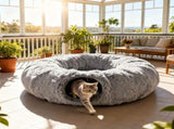 cat bed, fluffy cat bed, cat hide - away bed, multi - cat bed, pet furniture V1102-136-GRE-44379