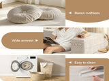 Artiss Folding Sofa Bed Floor Couch 2-in-1 Convertible Futon Loveseat Beige SB-B-SOFA-FD-BG