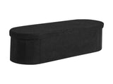 Oval Storage Ottoman Bench, Foldable Teddy Fleece End of Bed Bench, Folding Upholstered Bed Ottoman V952-BYWSZYKZDK406PEG4001V0
