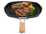 NonStick Practical Frying Pan Steak Skillet BBQ with Foldable Handle Kitchen Supplies V1294-YM0718-3118200268312