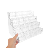 Space Saving Clear Pen Holder Display Rack with Tiered Design for Desktop Organization V1369-AZ3-W-13206