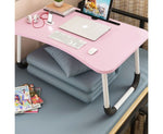 SOGA Pink Portable Bed Table Adjustable Foldable Bed Sofa Study Table Laptop Mini Desk with Notebook BEDTABLEG44