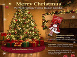 Red Christmas tree skirt and snowman pattern stocking set - 122cm diameter tree skirt, holiday home V888-ELOSUNG54466