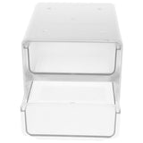 1-Pack Under Desk Drawer Organizer, White Transparent Rectangular Storage Box, 11.8 x 6.7 x 5.7 V1370-AZ4-17055