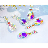 25PCS Chandelier Crystals Prism Replacement Suncatchers,38mm Rounded Pear Shape Crystals V1192-AZ-W-25972