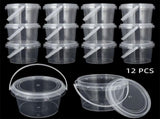 12 Pcs 10 oz Slime Containers with Lids,Clear Plastic Storage Containers,Empty Bucket with V1192-AZ-W-17921