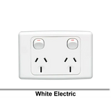 Clipsal Double Power Point Flush Mount Standard 15A 250V 1 Pole Horizontal White 2025/15WE V1202-V1-CLI2025-15WE