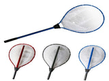 Blue High Strength Large Landing Net - Fishing Net with Long Foldable Handle and Soft Rubber V888-ELOSUNG36558
