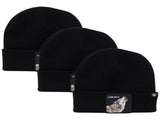 3x Goorin Lone Wolf Man Beanie Hat Warm Winter Ski Animal Series - Black V563-107-0120-BLK-3X
