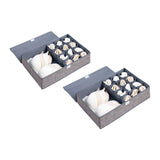 SOGA 2X Grey Flip Top Underwear Storage Box Foldable Wardrobe Partition Drawer Home Organiser SBOX031X2