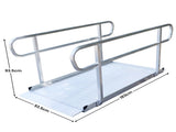 Kartrite 6ft Portable Aluminium Mobility Threshold Access Wheelchair Ramp w/ Handrails WCR-01H-6FT-HND