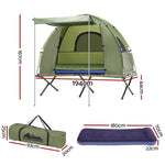 Weisshorn 5-in-1 Camping Tent Cot 1-person Air Mattress Camping Bed TENT-E-5IN1-SIN-GN