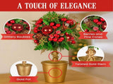 Christabelle 36cm Christmas Tabletop Topiary with Berries Baubles & Pine Cones 112_GUE504