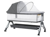 Bopeep Baby Cot Bed Crib Newborn Co-Sleeper Bassinet Safety Adjustable Bedside KD1192-GY-AU